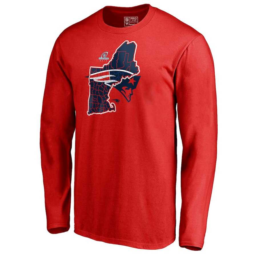 Men's Patriots Red 2018 NFL Playoffs Long Sleeve T-Shirt,We sell and wholesale Men's Patriots Red 2018 NFL Playoffs Long Sleeve T-Shirt on line form chian!